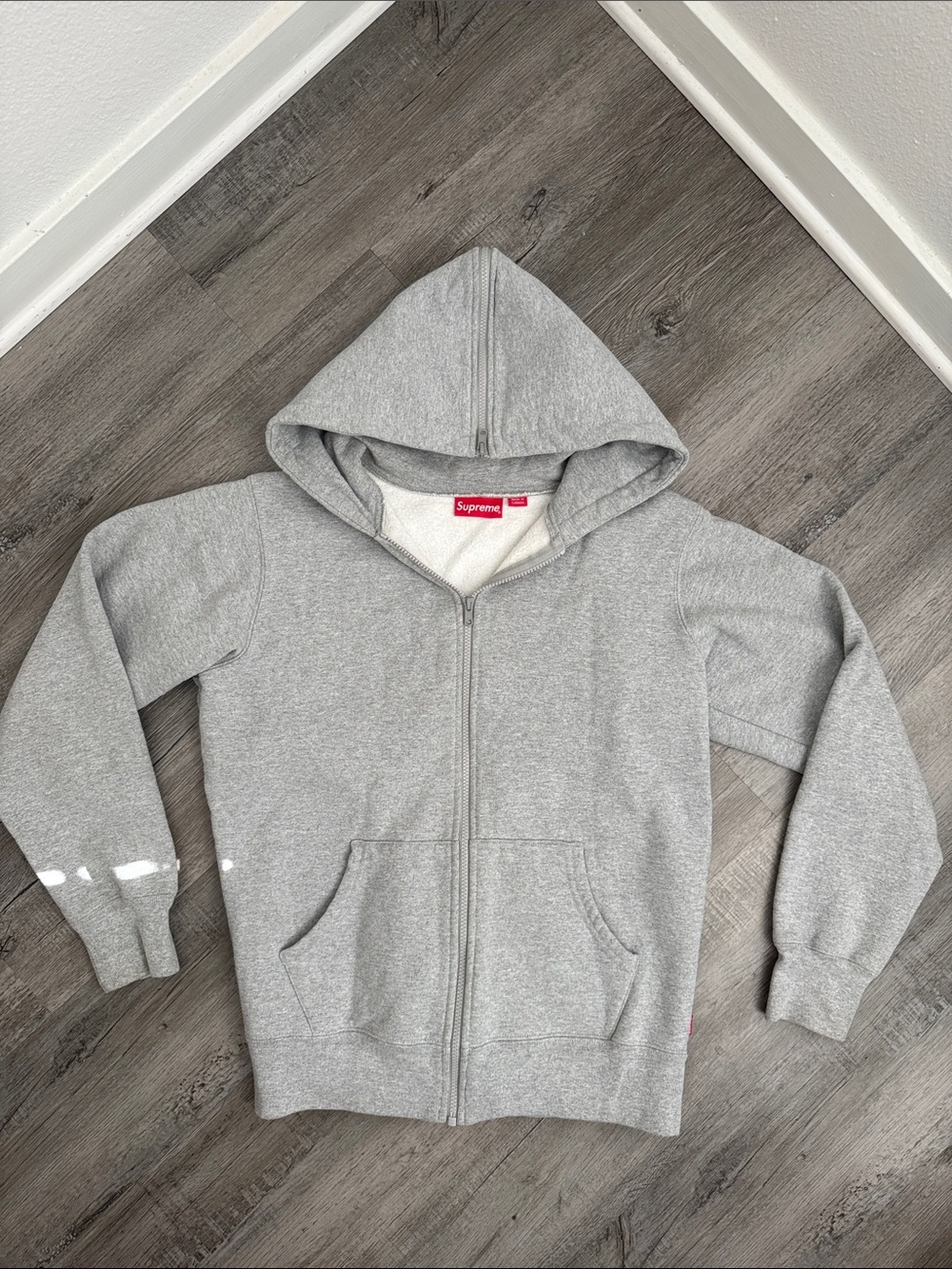 Supreme Gray Zip Hoodie